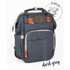   Pelenkázó hátizsák lenyitható pelenkázó paddal DAVID – AJÁNDÉK táskatartóval és USB kábellel - dark grey/sötét szürke