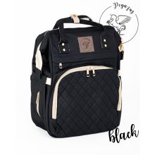Pelenkázó hátizsák MOLLY – AJÁNDÉK táskatartóval - Black / Fekete
