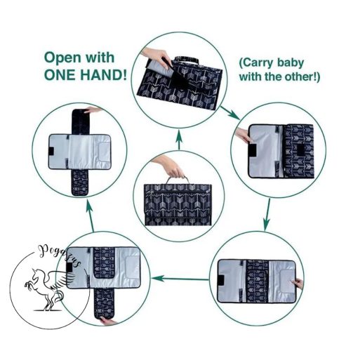 Hordozható pelenkázó alátét - Fehér nyilak