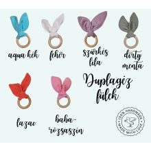 Nyuszifüles rágóka - Duplagéz - aqua kék