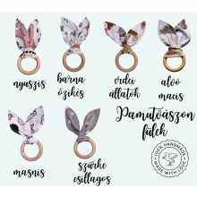 Nyuszifüles rágóka - Duplagéz - babarózsaszín