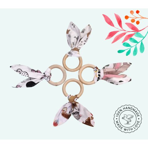 Nyuszifüles rágóka - Pamutvászon - nyuszis