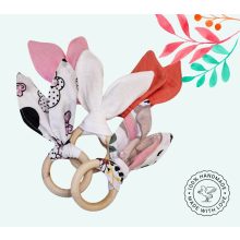 Nyuszifüles rágóka - Pamutvászon - nyuszis