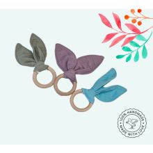 Nyuszifüles rágóka - Pamutvászon - erdei állatok