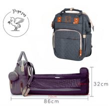 Pelenkázó hátizsák lenyitható pelenkázó paddal DAVID – AJÁNDÉK táskatartóval és USB kábellel - pink /rózsaszín