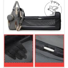 Pelenkázó hátizsák lenyitható pelenkázó paddal DAVID – AJÁNDÉK táskatartóval és USB kábellel - pink /rózsaszín