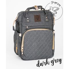   Pelenkázó hátizsák MOLLY – AJÁNDÉK táskatartóval - Dark grey/Sötét szürke