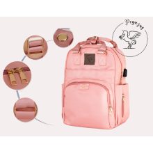 Pelenkázó hátizsák FLORA – AJÁNDÉK táskatartóval és USB kábellel - Light grey / Világos szürke