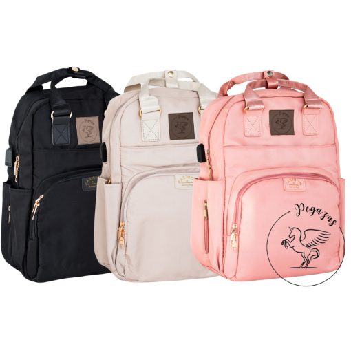 Pelenkázó hátizsák FLORA – AJÁNDÉK táskatartóval és USB kábellel - Pink / Rózsaszín