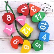 Fa készségfejlesztő formakereső puzzle óra, fűzős játék – zsiráf