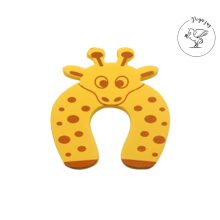 Ajtóütköző / ajtótámasz habszivacs – sárga zsiráf mintával