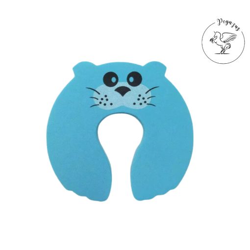 Ajtóütköző / ajtótámasz habszivacs – kék fóka mintával