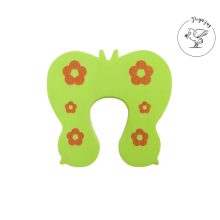 Ajtóütköző / ajtótámasz habszivacs – zöld pillangó mintával